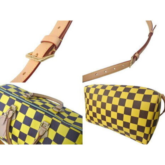 Louis Vuitton Speedy Bandouliere Boston Bag Yellow Damier Pop Canvas - Picture 6 of 8